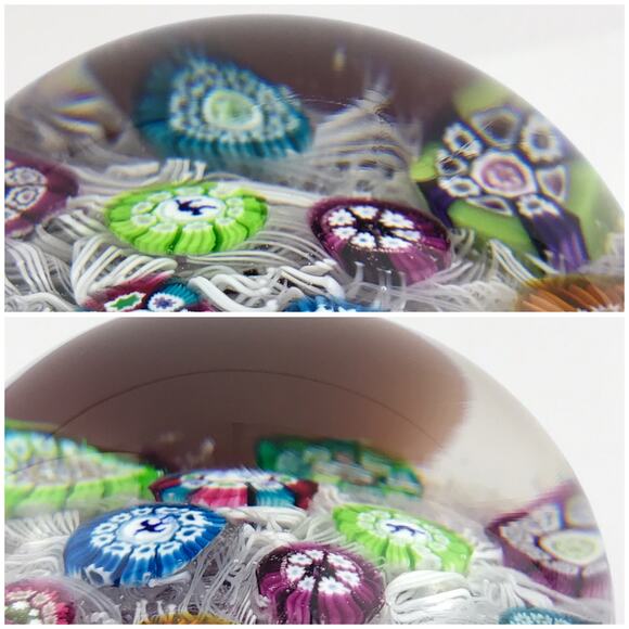 Perthshire PP13 1972 Spaced Millefiori Latticinio Rod Amethyst Paperweight Cert - Picture 13 of 13